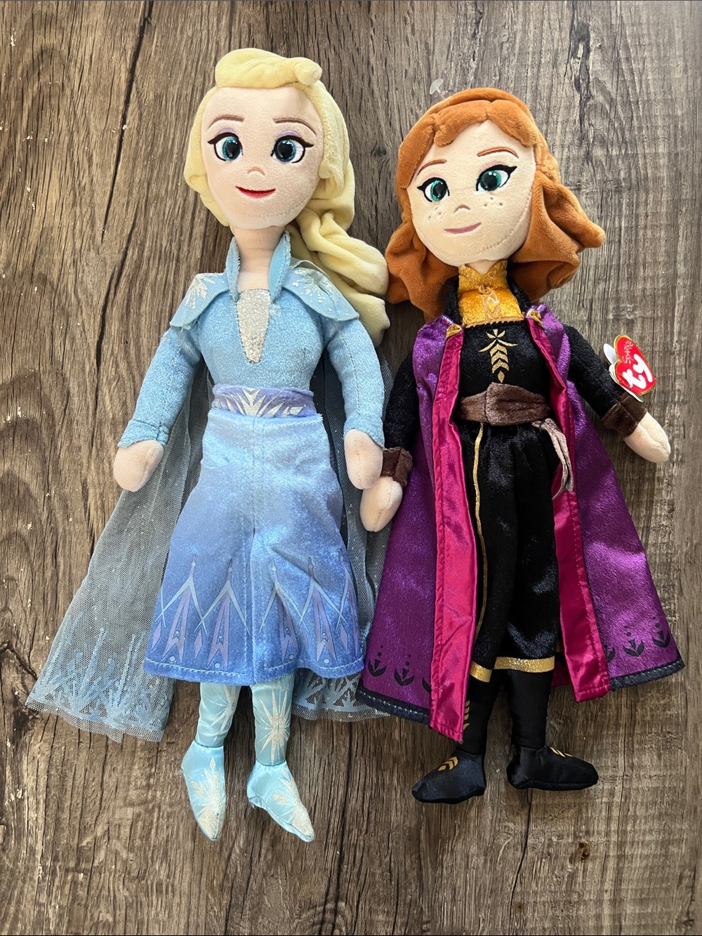 TY Disney Elsa & Anna Plush Dolls